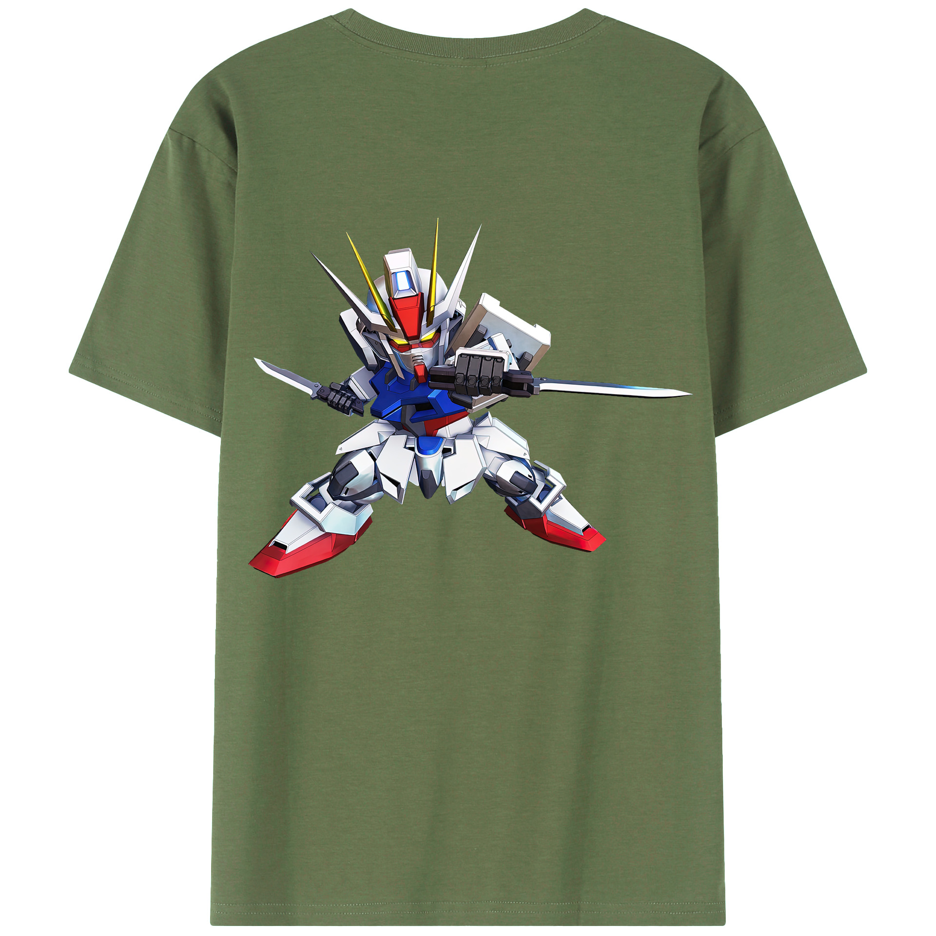 （画像用） 機動戦士ガンダム Mobile Suit Gundam 綿100％ メンズ半袖Tシャツ（バックプリント） 通気性
